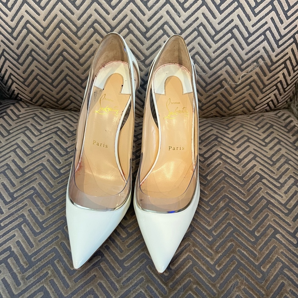 Christian louboutin white cosmo shoes.